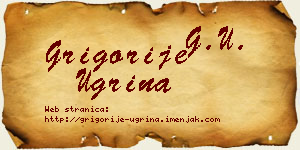 Grigorije Ugrina vizit kartica